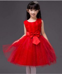 New-fashion-summer-sleeveless-rose-girls-dress-newborn-dress-big-bow-rose-party-princess-dress-for